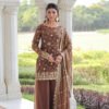 Bronze Color Fendy Silk Sharara Set
