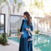 Arabian Blue Ice Velvet Suit Set