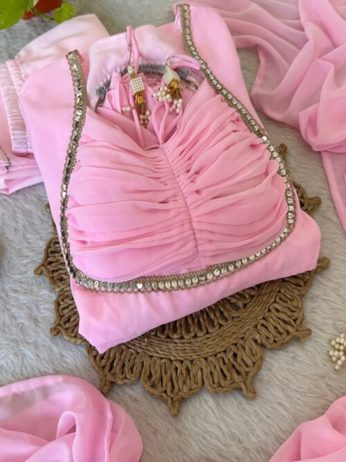 Pink Fancy Anarkali Gown Set