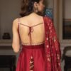 Maroon Soft Georgette Sleeveless Anarkali Suit