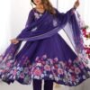 Royal Purple Organza Silk Anarkali Suit Set