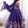 Royal Purple Organza Silk Anarkali Suit Set