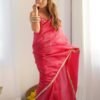 Premium Gold Crush Tissue Silk Ready-to-Wear Saree with Stitched Blouse