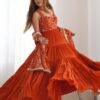 Elegant Orange Anarkali Set for Special Occasions