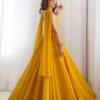 Yellow Color Fully Flared Lehenga Choli with Intricate Embroidery