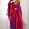 Dark Pink & Purple Shaded Fox Georgette Anarkali Suit