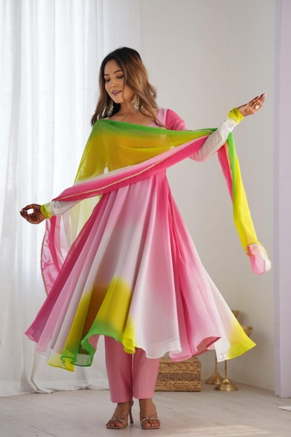 Stunning Multi-Color Fox Georgette Anarkali Suit