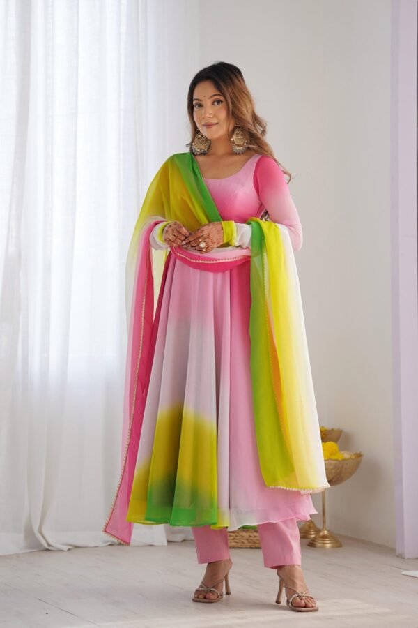 Stunning Multi-Color Fox Georgette Anarkali Suit