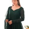 Lucknowi Work Jungle Green Anarkali Suit