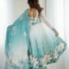 Aqua Blue Festival Special Anarkali Suit Set