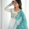 Aqua Blue Festival Special Anarkali Suit Set