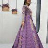 Boho Lavender Crop Top Lehenga with Embroidered Shrug