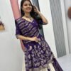 Purple Lehenga Saree Set – Royal Elegance with Modern Flair
