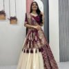 Maroon Lehenga Saree Set – Royal Elegance with Modern Flair