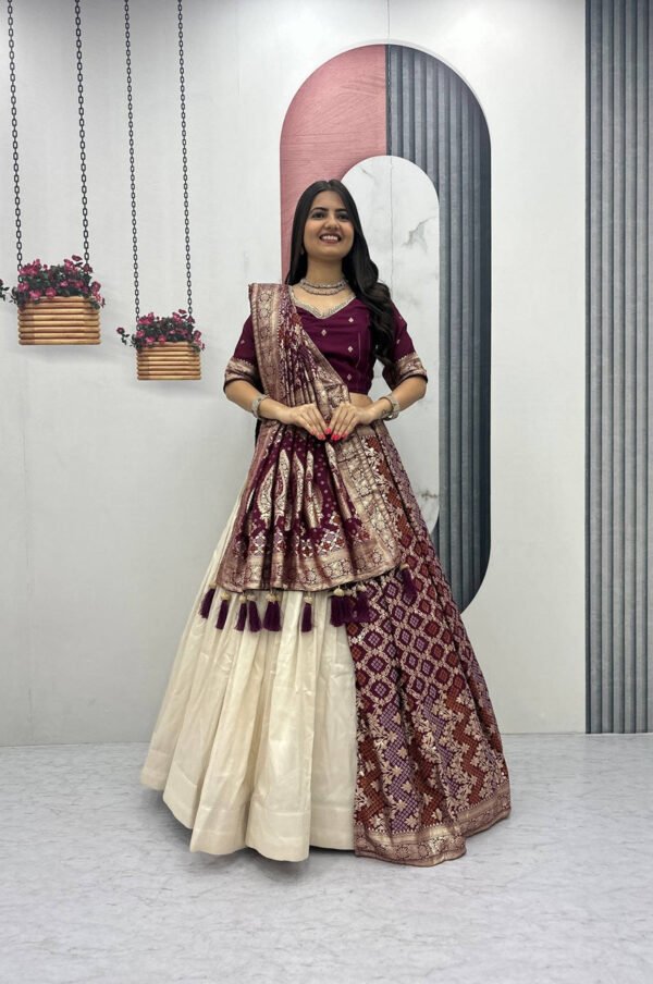 Maroon Lehenga Saree Set – Royal Elegance with Modern Flair