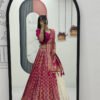 Rani Pink Lehenga Saree Set – Royal Elegance with Modern Flair