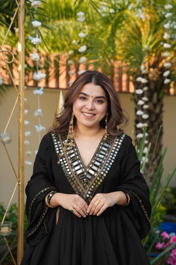 Black Shishmahal Cosmos Silk Palazzo Suit