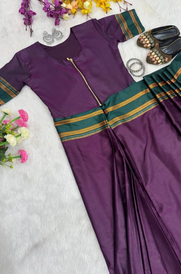 Grape Purple Zip & Go Gown Saree