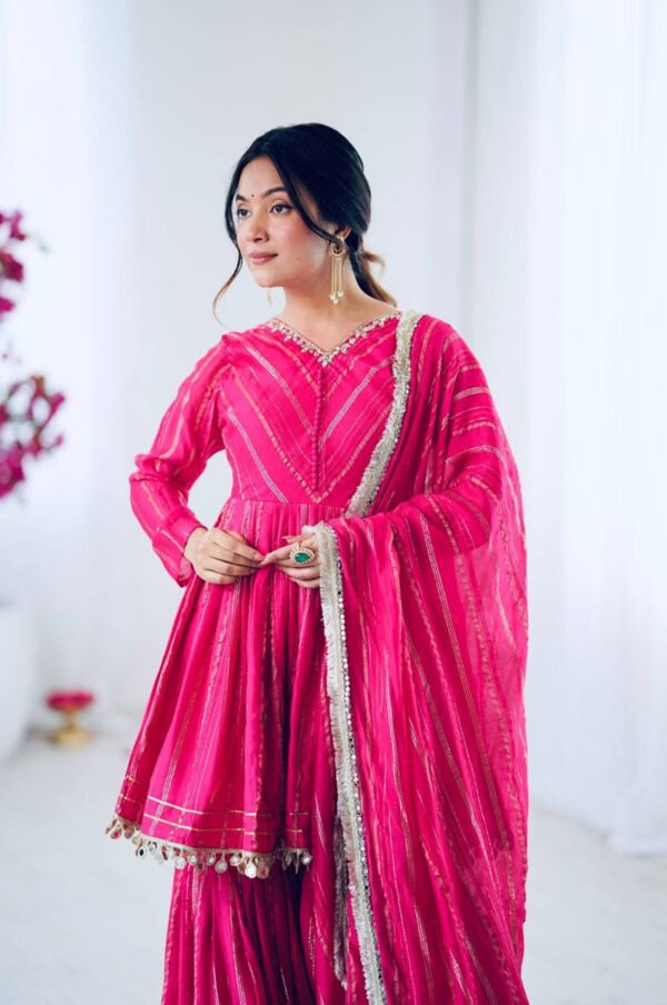 Exotic Pink Designer Sharara Suit Set