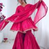 Exotic Pink Designer Sharara Suit Set