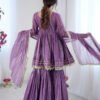Lilac Mal Chanderi Sharara Set