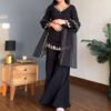 Black Roman Silk Palazzo Suit