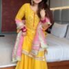 Neha Bhandari Sunshine Yellow Sharara Set
