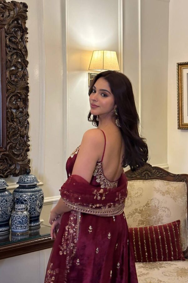 Violet Red Anarkali Suit Set