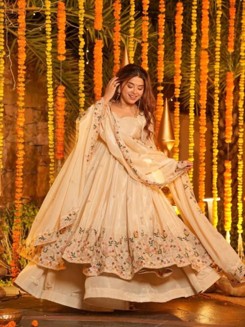 Off-White Wedding Special Palazzo Suit Set