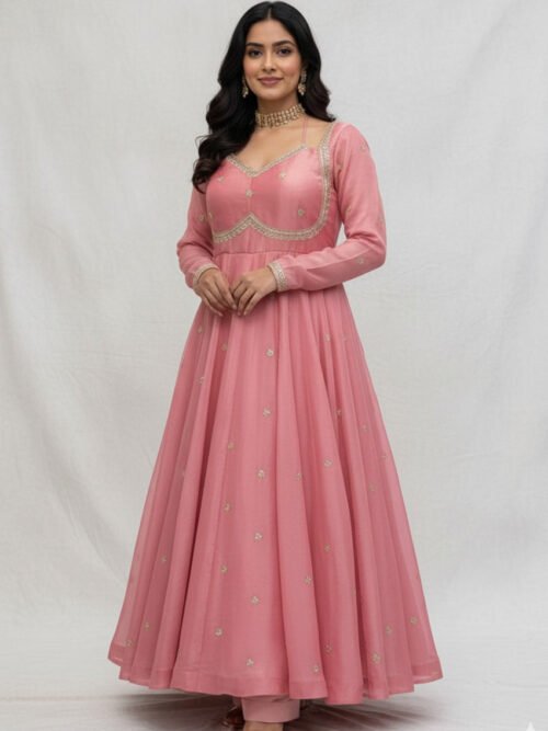 Candy Pink Anarkali Suit Set