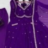 Purple Color Apsara Suit Set with Sequence Work